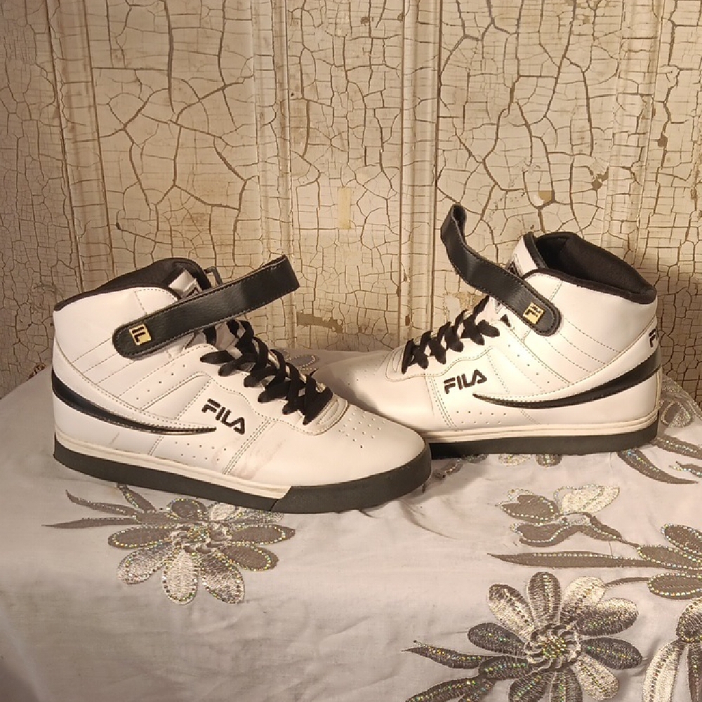 Fila Black and White High-Top Sneakers - Picture 2 of 12